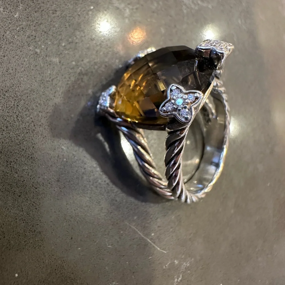 David Yurman Cushion Point Smokey Quartz size 7 ring - Picture 13 of 15